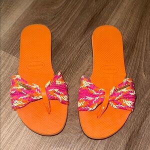 🧡 HAVAIANAS ORANGE BRAIDED SANDALS 35-36 🧡